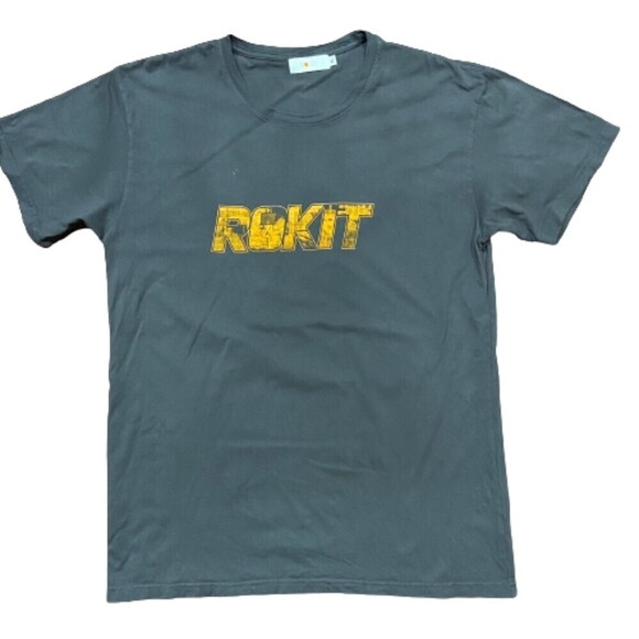 Rokit Streetwear Basketball Logo Gray Orange Tee Men's Size XL - Picture 8 of 8